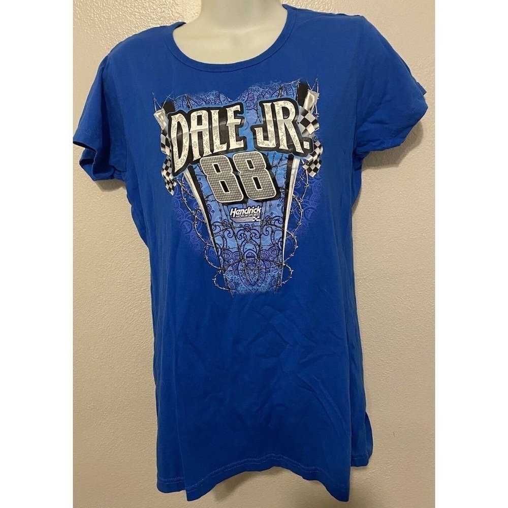 Nascar For Her Dale Earnhardt Jr. 88 Cotton Racing Blue Juniors Size XLarge‎